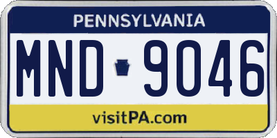 PA license plate MND9046