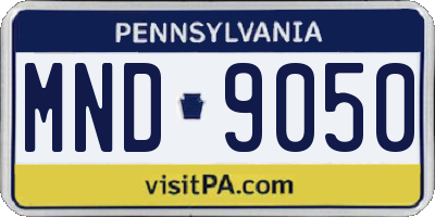 PA license plate MND9050
