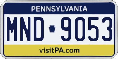 PA license plate MND9053