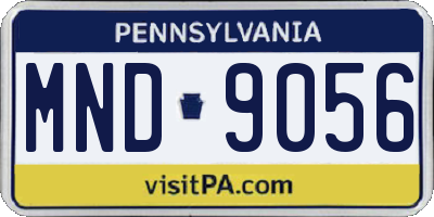 PA license plate MND9056