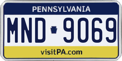 PA license plate MND9069