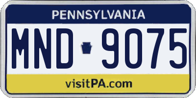 PA license plate MND9075