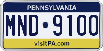PA license plate MND9100