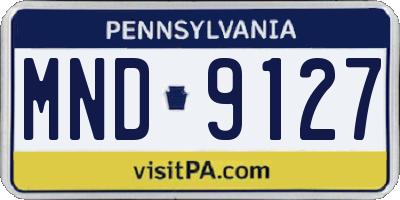 PA license plate MND9127