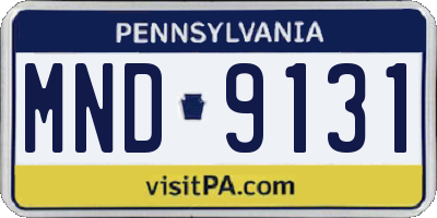 PA license plate MND9131