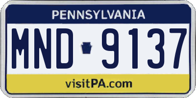 PA license plate MND9137