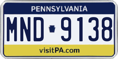 PA license plate MND9138