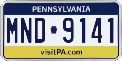 PA license plate MND9141