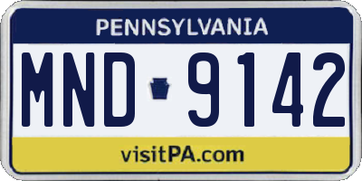 PA license plate MND9142