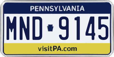 PA license plate MND9145