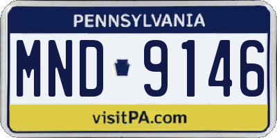 PA license plate MND9146
