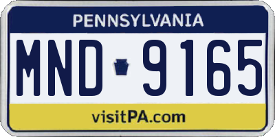 PA license plate MND9165