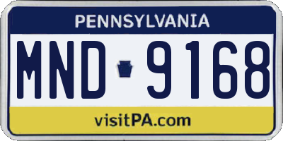PA license plate MND9168