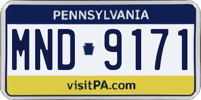 PA license plate MND9171