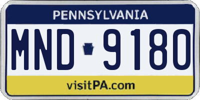 PA license plate MND9180