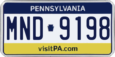 PA license plate MND9198