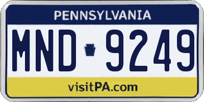 PA license plate MND9249