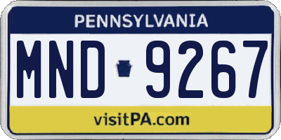 PA license plate MND9267