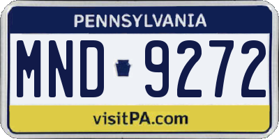 PA license plate MND9272