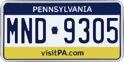 PA license plate MND9305
