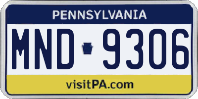 PA license plate MND9306