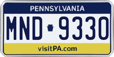 PA license plate MND9330