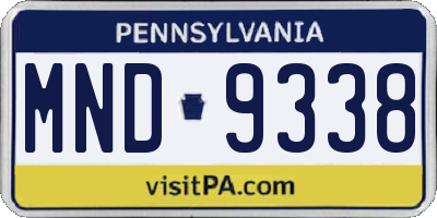 PA license plate MND9338