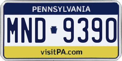 PA license plate MND9390