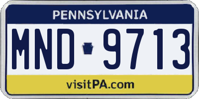 PA license plate MND9713