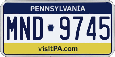 PA license plate MND9745