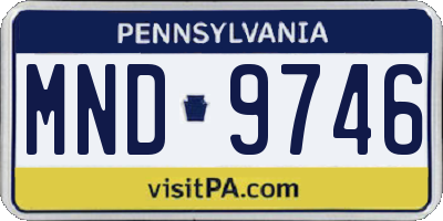 PA license plate MND9746