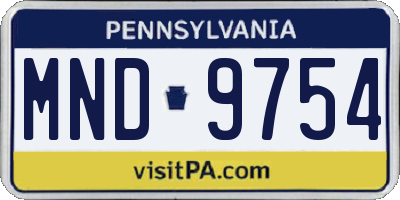 PA license plate MND9754