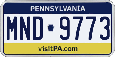 PA license plate MND9773