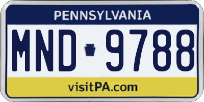 PA license plate MND9788