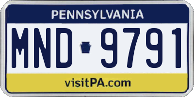 PA license plate MND9791