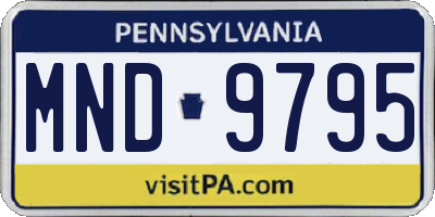 PA license plate MND9795