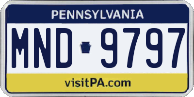 PA license plate MND9797