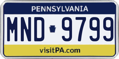PA license plate MND9799