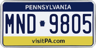 PA license plate MND9805