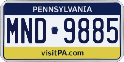 PA license plate MND9885