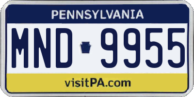 PA license plate MND9955