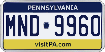 PA license plate MND9960