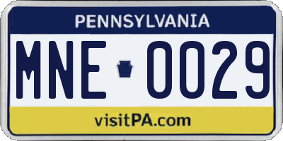 PA license plate MNE0029