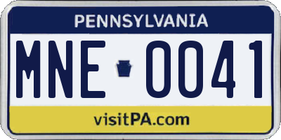 PA license plate MNE0041