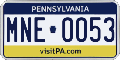 PA license plate MNE0053