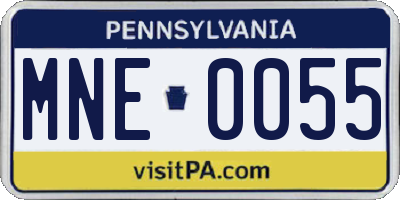 PA license plate MNE0055