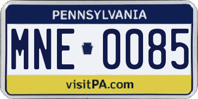 PA license plate MNE0085