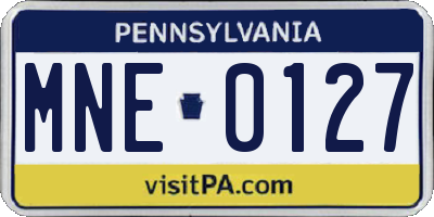 PA license plate MNE0127