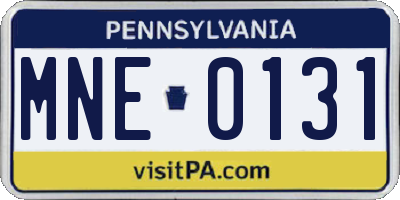 PA license plate MNE0131