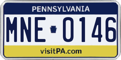 PA license plate MNE0146